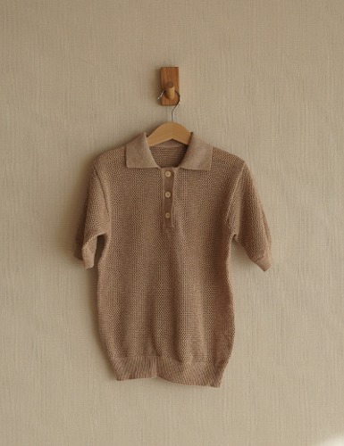 [SS23 MF #01] knitted polo shirt_brown