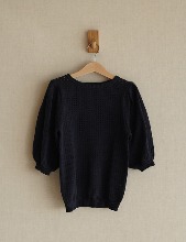 [SS23 MF #04] Puff sleeve sweater_ Navy