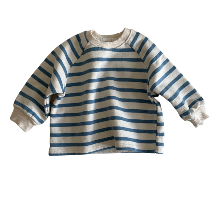 [SS23 LN #10] Cotton Sweatshirt - Teal Stripe