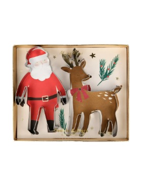 [MERI MERI] Santa &amp; Reindeer Christmas Cookie Cutters (2개 세트)