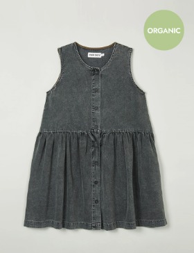 [SS23 MS #22] BUTTON DRESS_FADE OUT BLACK